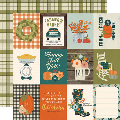 Simple Stories - Fall Farmhouse Collection - 12 x 12 Double Sided Paper - 3 x 4 Elements