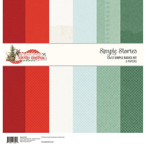 Simple Stories - Country Christmas Collection - 12 x 12 Simple Basics Kit