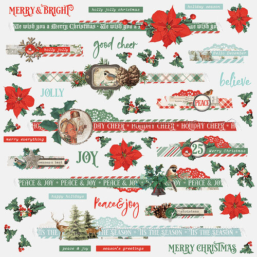 Simple Stories - Country Christmas Collection - 12 x 12 Border Stickers