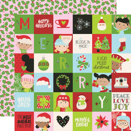 Simple Stories - Say Cheese Christmas - 12 x 12 Double Sided Paper - 2 x 2 Elements