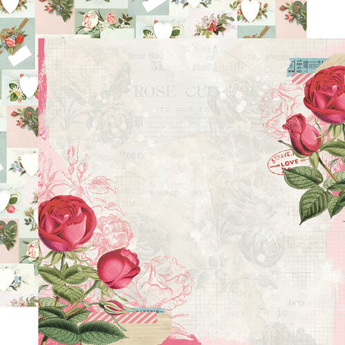 Simple Stories - Simple Vintage My Valentine Collection - 12 x 12 Double Sided Paper - Roses are Red