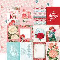Simple Stories - Simple Vintage My Valentine Collection - 12 x 12 Double Sided Paper - 3x4 Elements