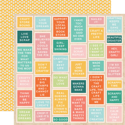 Simple Stories - Hey Crafty Girl Collection - 12 x 12 Double Sided Paper - Say What