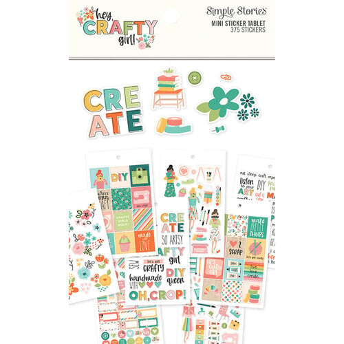 Simple Stories - Hey Crafty Girl Collection - Mini Sticker Tablet