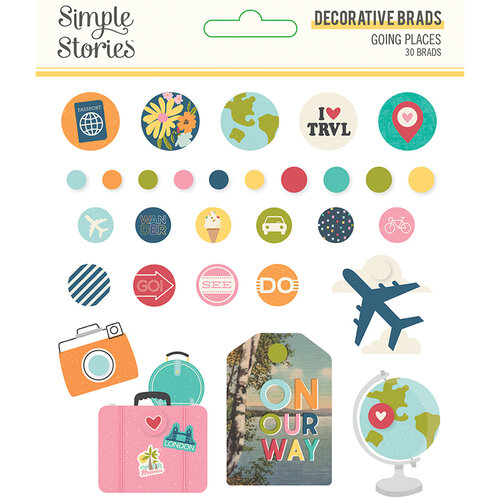 Simple Stories - Going Places Collection - Decorative Brads