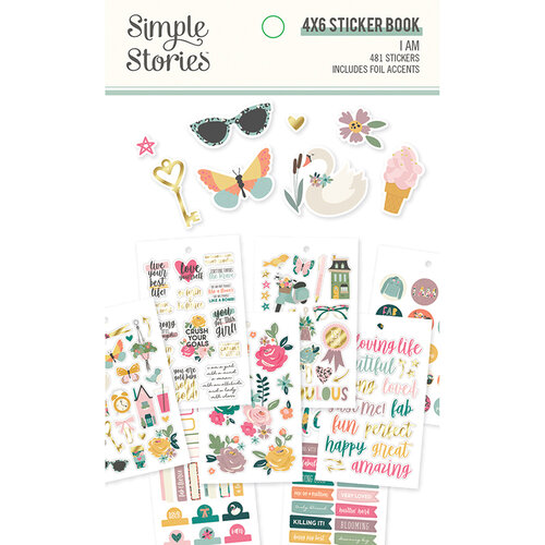 Simple Stories - I Am Collection - 4 x 6 Sticker Book with Foil Accents