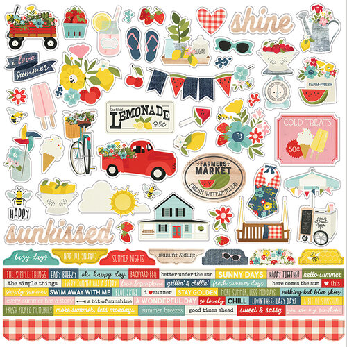 Simple Stories - Summer Farmhouse Collection - 12 x 12 Cardstock Stickers - Combo