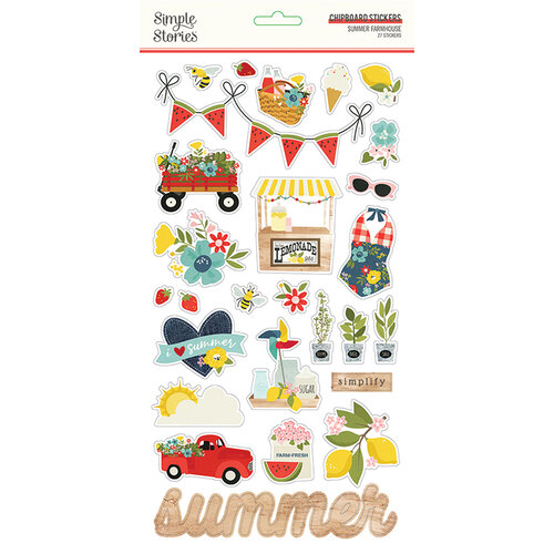 Simple Stories - Summer Farmhouse Collection - 6 x 12 Chipboard Stickers