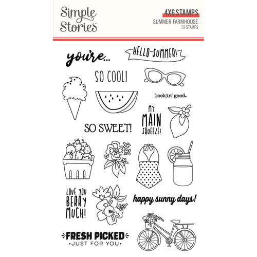 Simple Stories - Summer Farmhouse Collection - Clear Photopolymer Stamps
