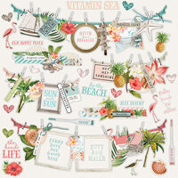 Simple Stories - Simple Vintage Coastal Collection - 12 x 12 Cardstock Stickers - Banner