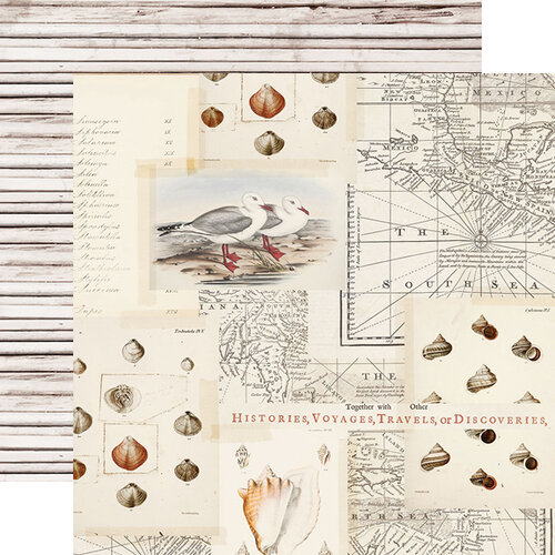 Simple Stories - Simple Vintage Coastal Collection - 12 x 12 Double Sided Paper - Sandy Toes