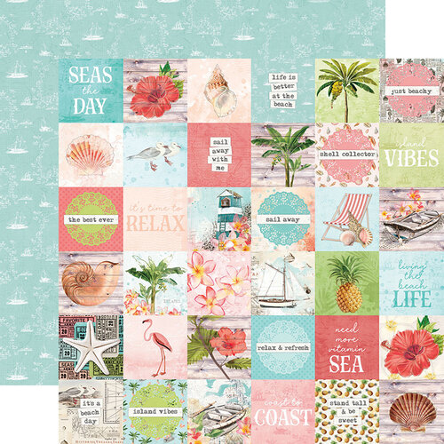 Simple Stories - Simple Vintage Coastal Collection - 12 x 12 Double Sided Paper - 2 x 2 Elements