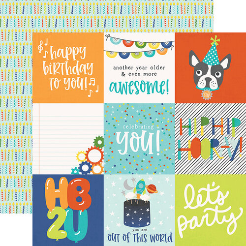 Simple Stories - Birthday Blast Collection - 12 x 12 Double Sided Paper - 4 x 4 Elements