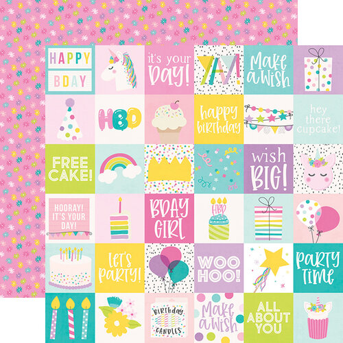 Simple Stories - Magical Birthday Collection - 12 x 12 Double Sided Paper - 2 x 2 Elements
