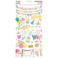 Simple Stories - Magical Birthday Collection - 6 x 12 Chipboard Stickers with Foil Accents
