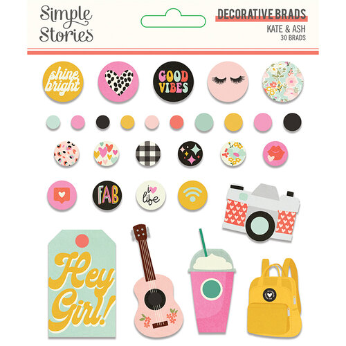 Simple Stories - Kate and Ash Collection - Decorative Brads