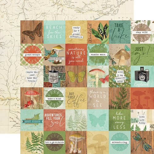 Simple Stories - Simple Vintage Great Escape Collection - 12 x 12 Double Sided Paper - 2 x 2 Elements