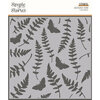 Simple Stories - Simple Vintage Great Escape Collection - 6 x 6 Stencil - Butterfly Fern