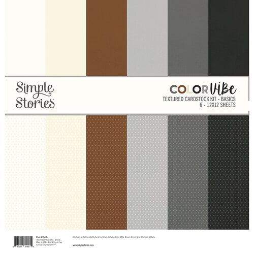 Simple Stories - Color Vibe Collection - 12 x 12 Textured Cardstock Kit - Basics