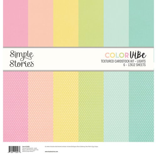 Simple Stories - Color Vibe Collection - 12 x 12 Textured Cardstock Kit - Lights
