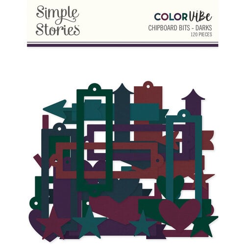 Simple Stories - Color Vibe Collection - Bits and Pieces - Chipboard Darks