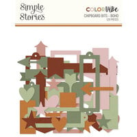 Simple Stories - Color Vibe Collection - Bits and Pieces - Chipboard Boho