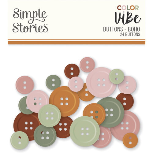 Simple Stories - Color Vibe Collection - Buttons - Boho
