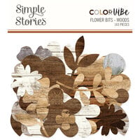 Simple Stories - Color Vibe Collection - Flowers Bits and Pieces - Woods
