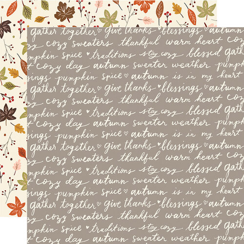 Simple Stories - Cozy Days Collection - 12 x 12 Double Sided Paper - Harvest Wishes