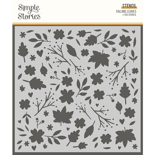 Simple Stories - Cozy Days Collection - 6 x 6 Stencil - Falling Leaves