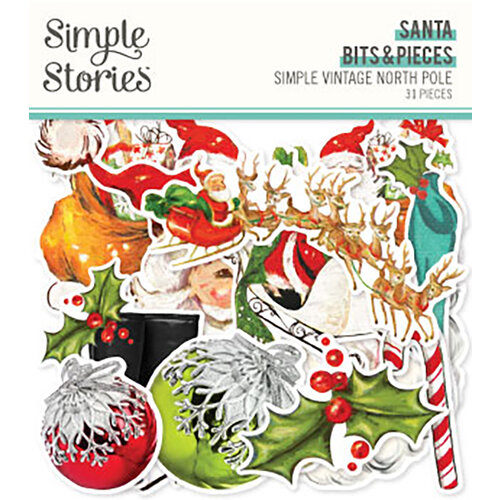 Simple Stories - Simple Vintage North Pole Collection - Ephemera - Bits and Pieces - Santa