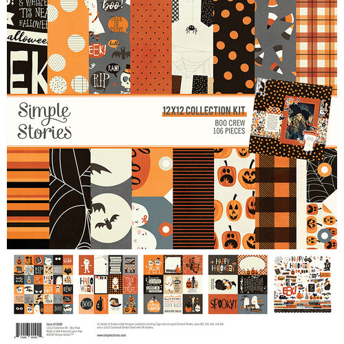 Boo Crew Collection  Kit 12" x 12" by Simple Stories,Halloween New Scrapbooking 