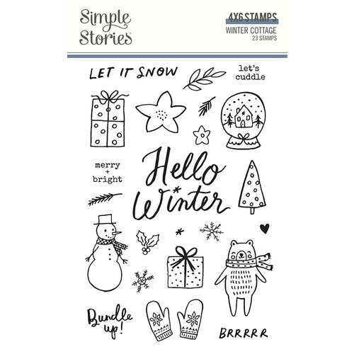 Simple Stories - Winter Cottage Collection - Clear Photopolymer Stamps