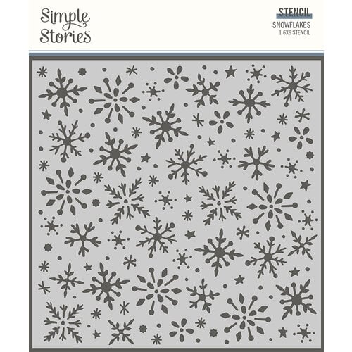 Simple Stories - Winter Cottage Collection - 6 x 6 Stencil - Snowflakes