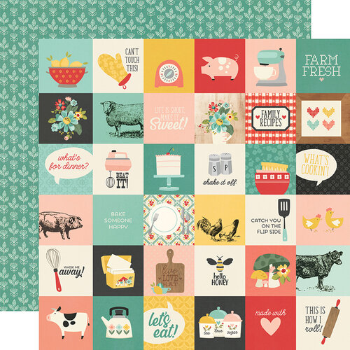 Simple Stories - Apron Strings Collection - 12 x 12 Double Sided Paper - 2 x 2 Elements