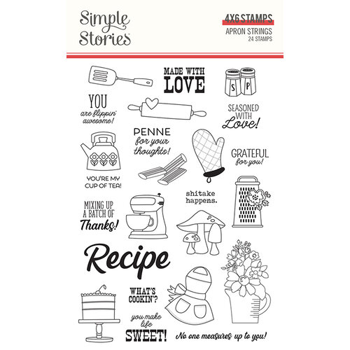 Simple Stories - Apron Strings Collection - Clear Photopolymer Stamps