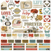 Simple Stories - Simple Vintage Ancestry Collection - 12 x 12 Cardstock Stickers