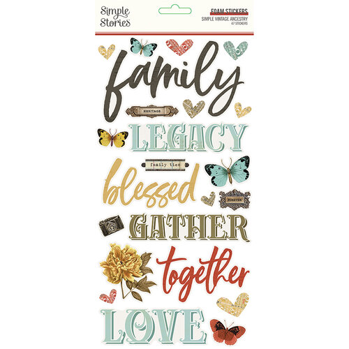 Simple Stories - Simple Vintage Ancestry Collection - Foam Stickers