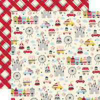 Simple Stories - Say Cheese Main Street Collection - 12 x 12 Double Sided Paper - Go See Ride
