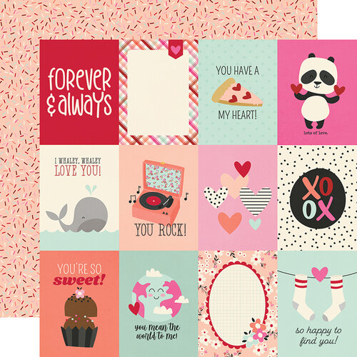 Simple Stories - Sweet Talk Collection - 12 x 12 Double Sided Paper - 3 x 4 Elements