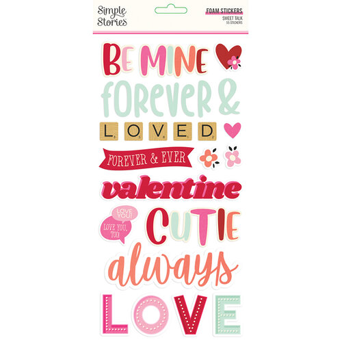 Simple Stories - Sweet Talk Collection - Foam Stickers