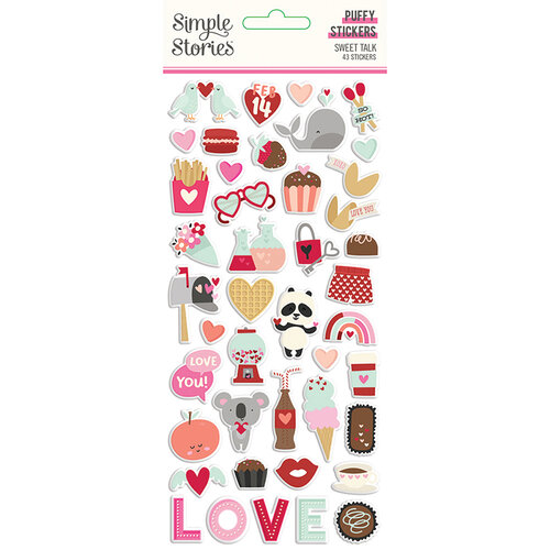 Simple Stories - Sweet Talk Collection - Puffy Stickers