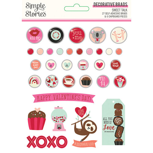 Simple Stories - Sweet Talk Collection - Decorative Brads