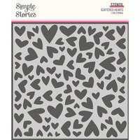 Simple Stories - Sweet Talk Collection - 6 x 6 Stencil - Scattered Hearts