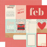 Simple Stories - Hello Today Collection - 12 x 12 Double Sided Paper - February