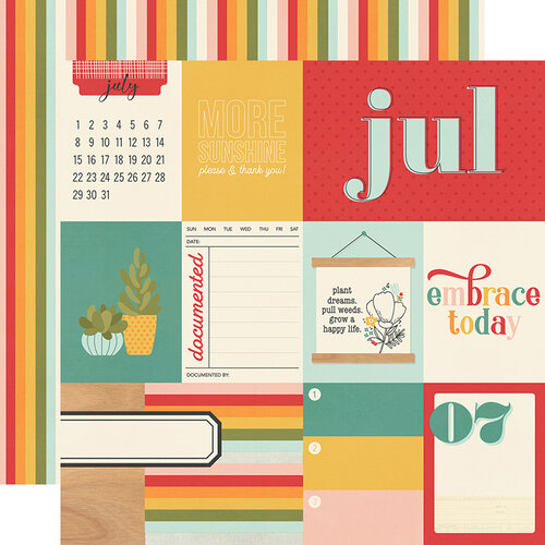 Simple Stories - Hello Today Collection - 12 x 12 Double Sided Paper - July