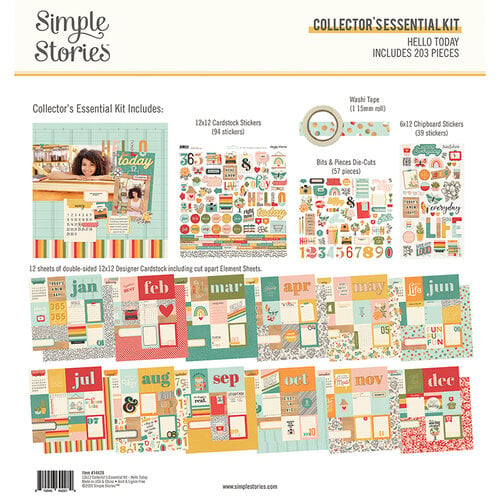 Simple Stories - Hello Today Collection - 12 x 12 Collector's Essential Kit