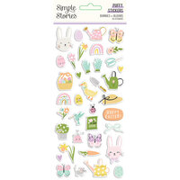 Simple Stories - Bunnies and Blooms Collection - Puffy Stickers