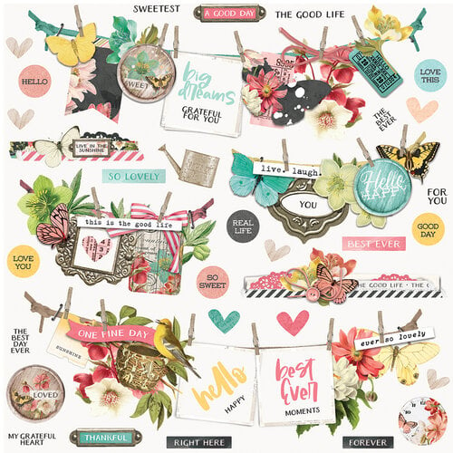 Simple Stories - Simple Vintage Cottage Fields Collection - 12 x 12 Cardstock Stickers - Banners