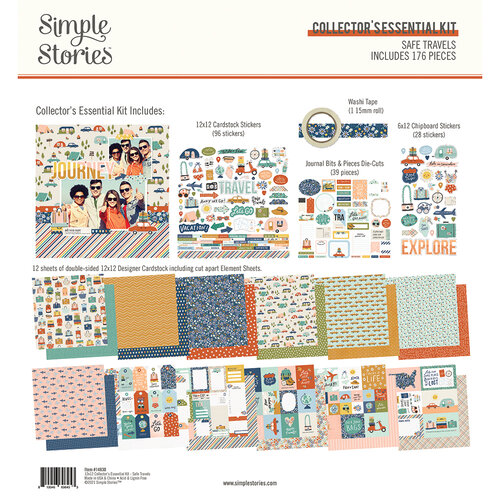 Simple Stories - Safe Travels Collection - 12 x 12 Collector's Essential Kit